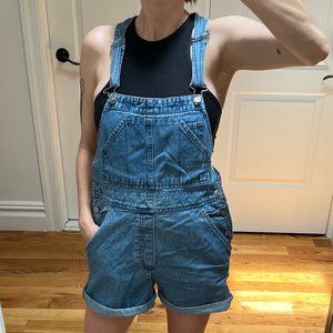 Vintage 90s Denim Short Overalls, Size S/M